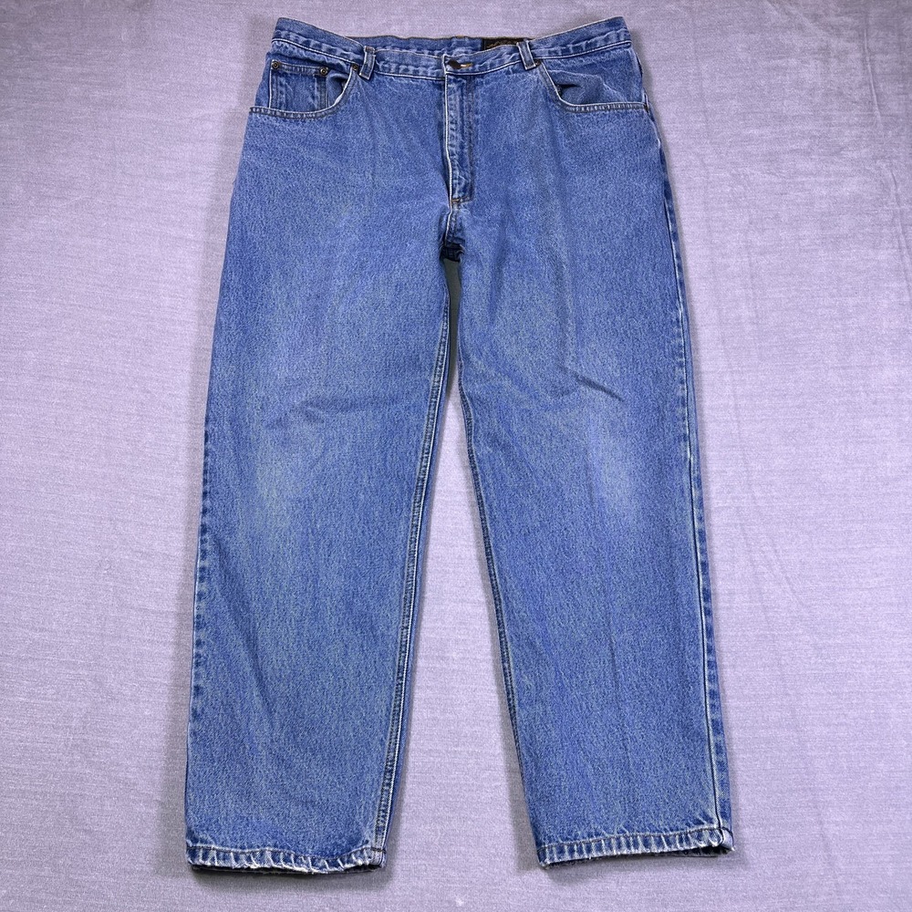 Eddie Bauer Relaxed Fit Mid Rise Straight Jeans Mens 38S Blue Denim